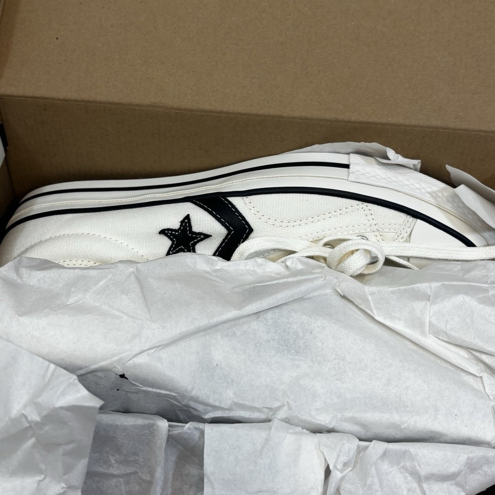 Converse Star Player 76 Low Canvas Shoes  Vtg White A01608C Men Sz 11 - Picture 7 of 9
